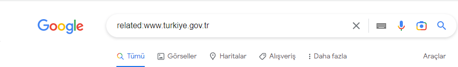 Google’da related: operatörü örneği.