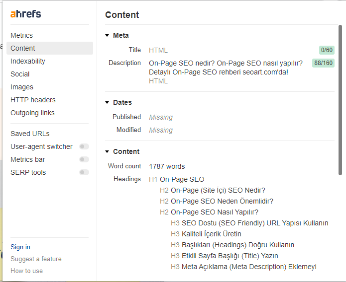 Ahrefs SEO Toolbar