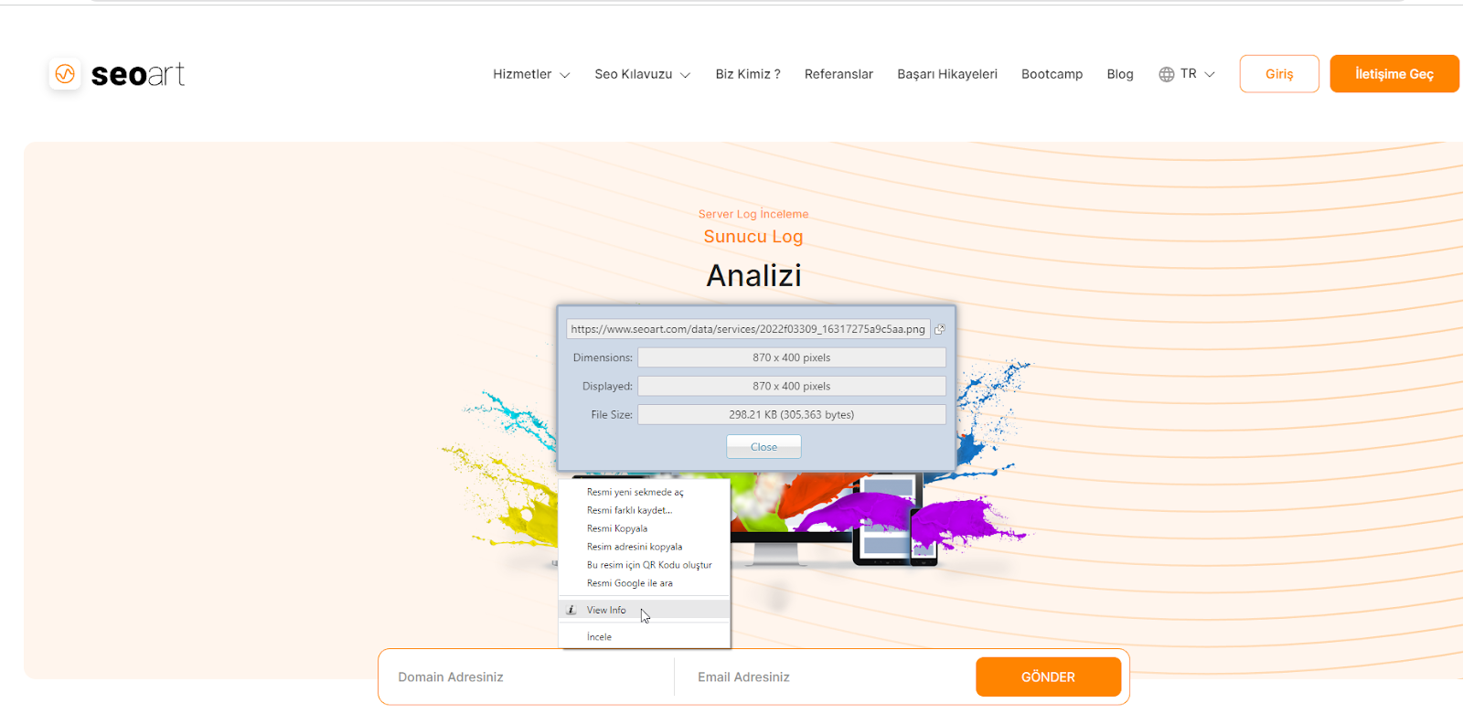 Image Size Info uzantısı