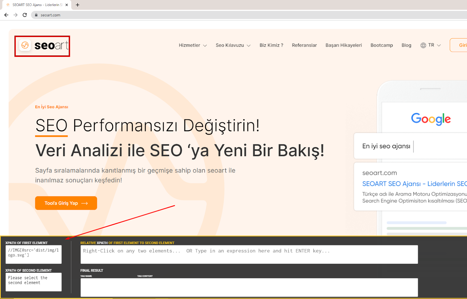 Relative XPath uzantısı