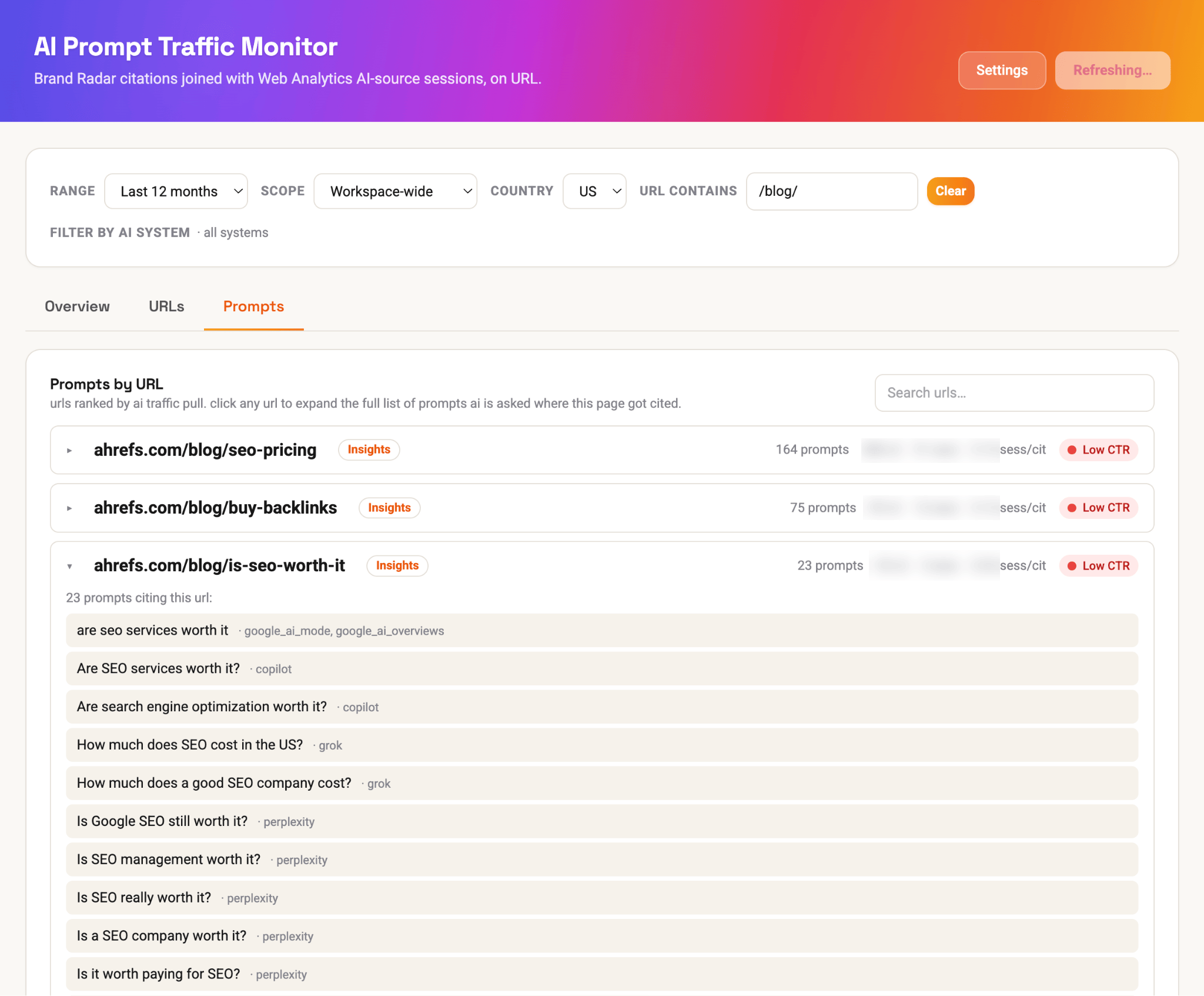 Yapay zeka trafik monitörü gösterge paneli